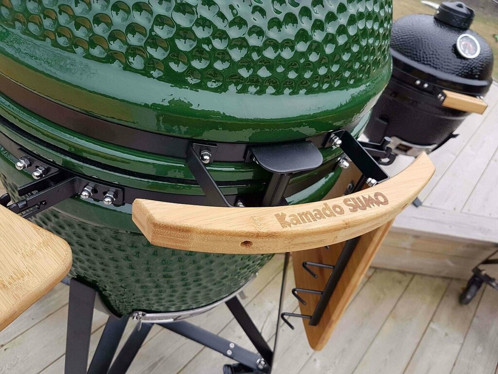 Close-up of Kamado Sumo ceramic grill
