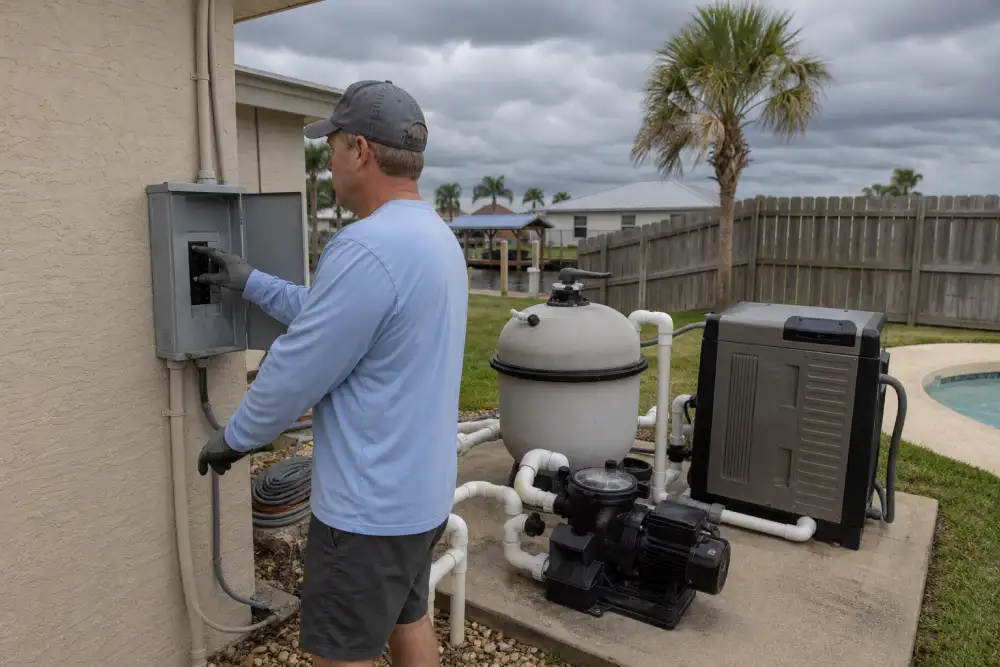 Turning off pool equipment before a Texas Coast hurricane