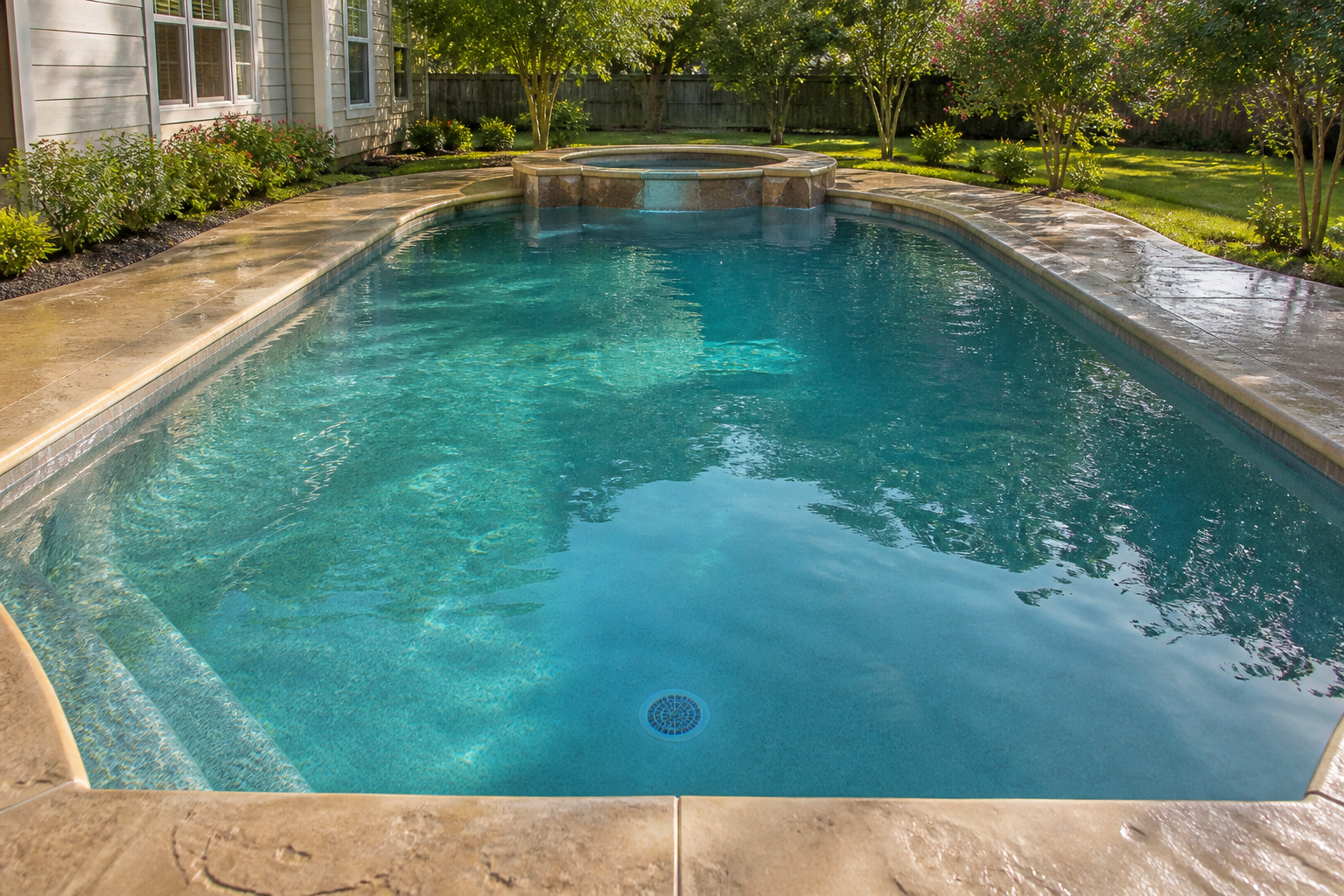 Clear pool water after rain cleanup and filtration